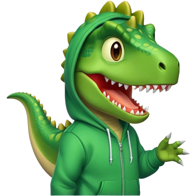 Dinosaur in a hoodie emoji
