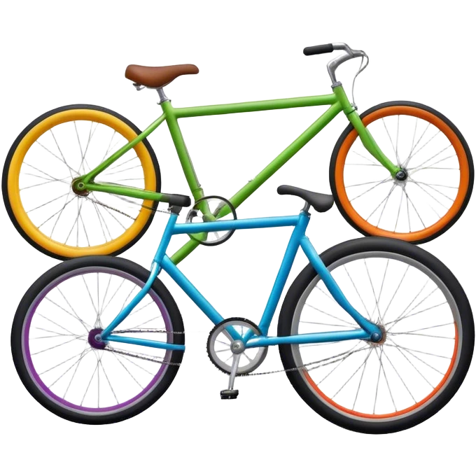Shape that is built of several different bicycles of different colors and types. Bicycles are connected into weird looking shape. emoji
