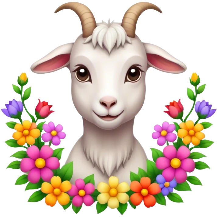 Goat with flowers  emoji