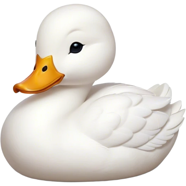Meme-Worthy Cute Sleeping White Duck Portrait Emoji, Head resting peacefully with a contented smile, showcasing a sleek, graceful build and a luxuriously soft pure white plumage, eyes shut in a serene, restful nap, Simplified yet hilariously adorable features, highly detailed, glowing with a soft, drowsy light, high shine, relaxed and utterly lovable, stylized with an air of playful laziness, bright and heartwarming, soft glowing outline, capturing the essence of a comically sleepy duck, so meme-worthy it feels like it could instantly become the next viral sensation of adorable slumber! emoji
