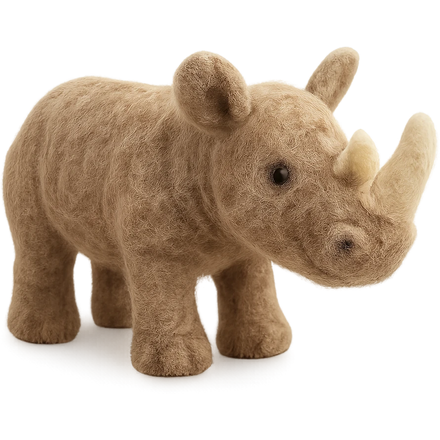 felted wool rhinoceros  emoji