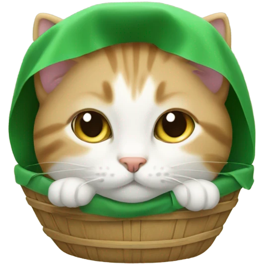 a cat manger in green  emoji