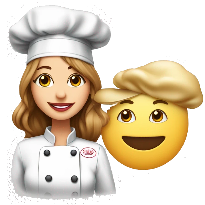 Giada de Laurentiis wearing a chef's hat with a chef's kiss emoji emoji