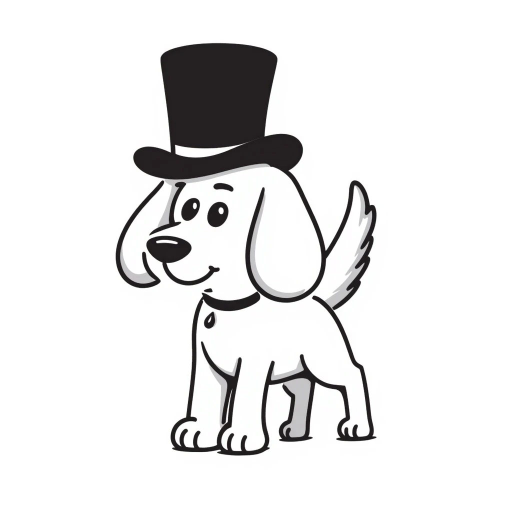 dog in a top hat emoji