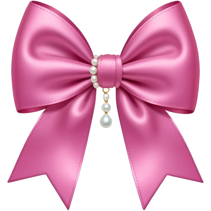 Pink bow with hanging pearl emoji