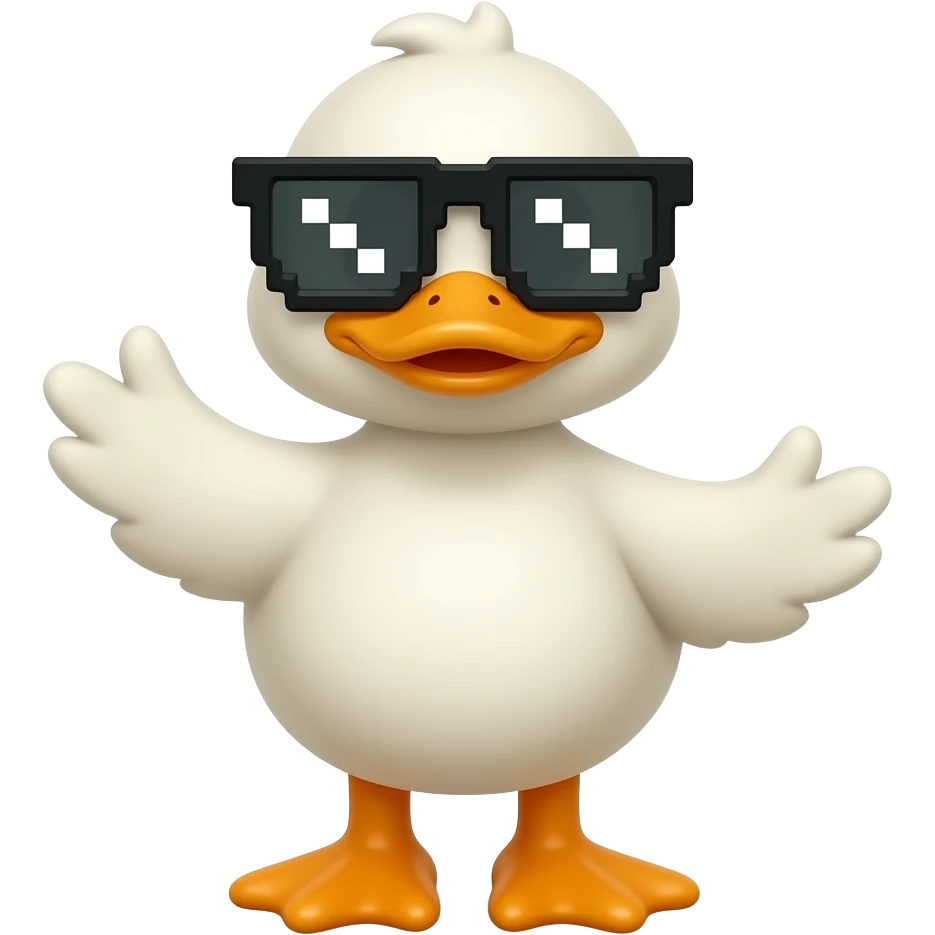 duck with cool pixel glasses emoji