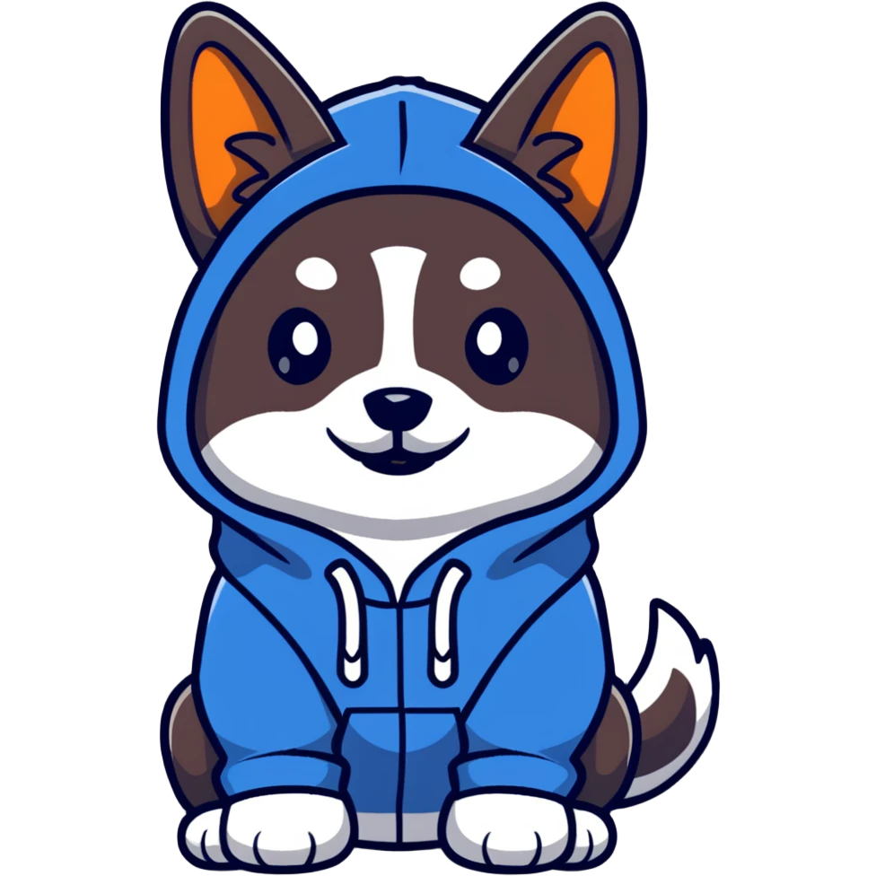 Dog wearing a hoodie  emoji