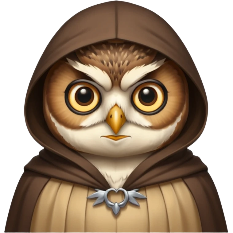 dark owl in beige cloak emoji