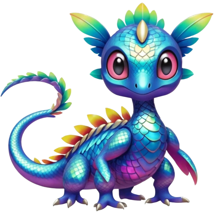 Shiny Exotic Tropical Pokémon-Fakémon-hybrid-creature (full body) emoji