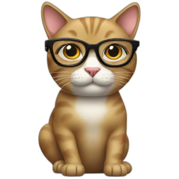 Cat with glasses of spy emoji