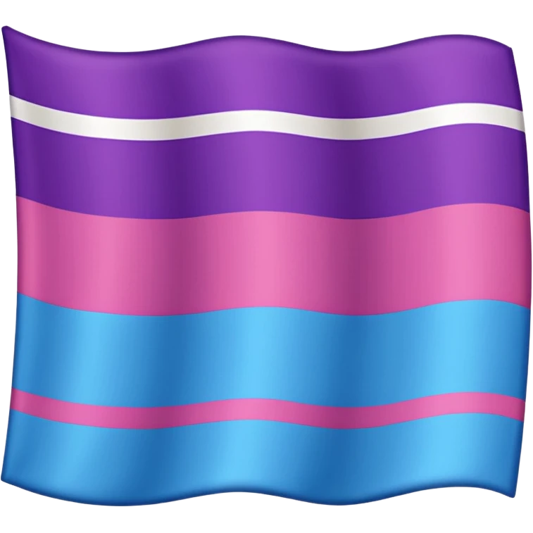 I want a flag, I want it to have three stripes and I want the stripes to be horizontal. I want the first stripe at the very top of the flag to be pink 🩷. The middle stripe will be the color purple 💜. And finally the bottom stripe will be the color blue 💙. emoji