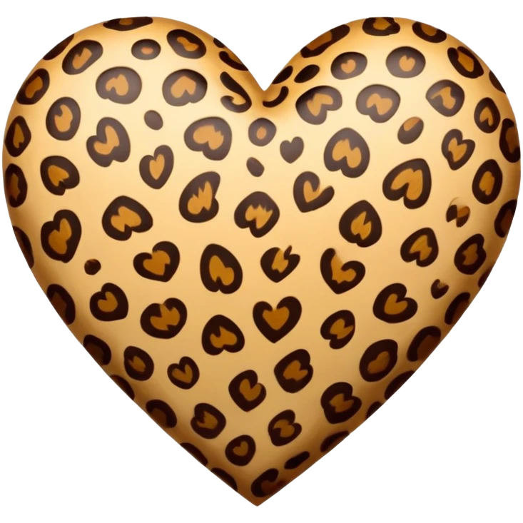 Leopard print heart  emoji