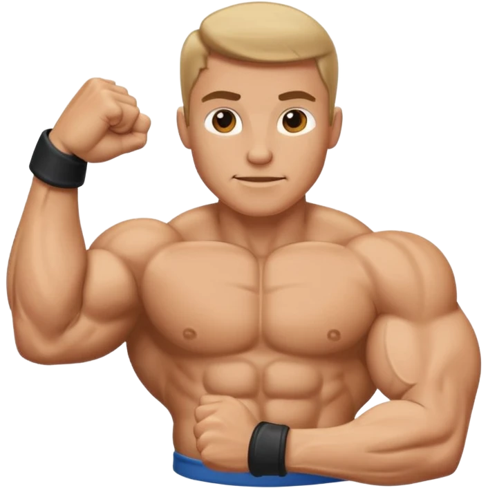 single isolated flexing bicep with arm curled emoji