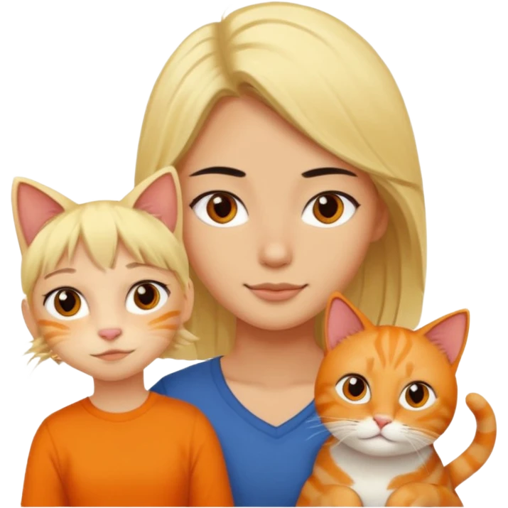 blond-hair-girl-and-black-hair-man-and-orange-cat emoji