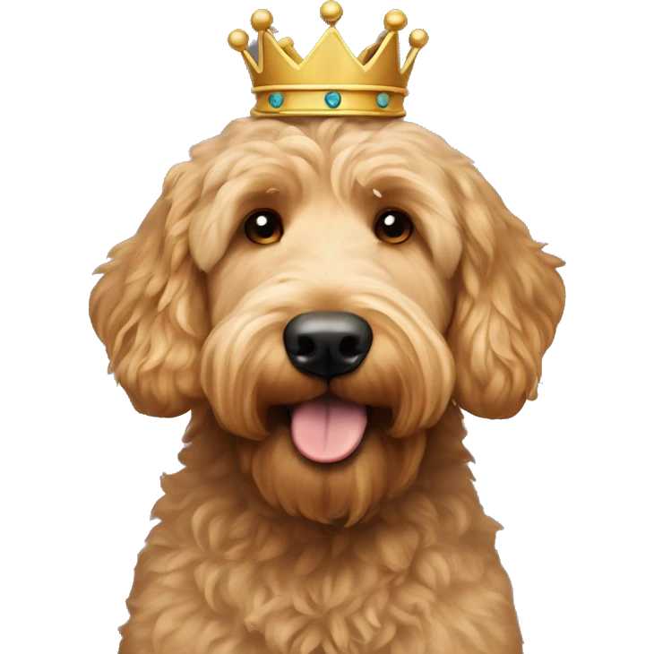 goldendoodle brown nose with crown emoji