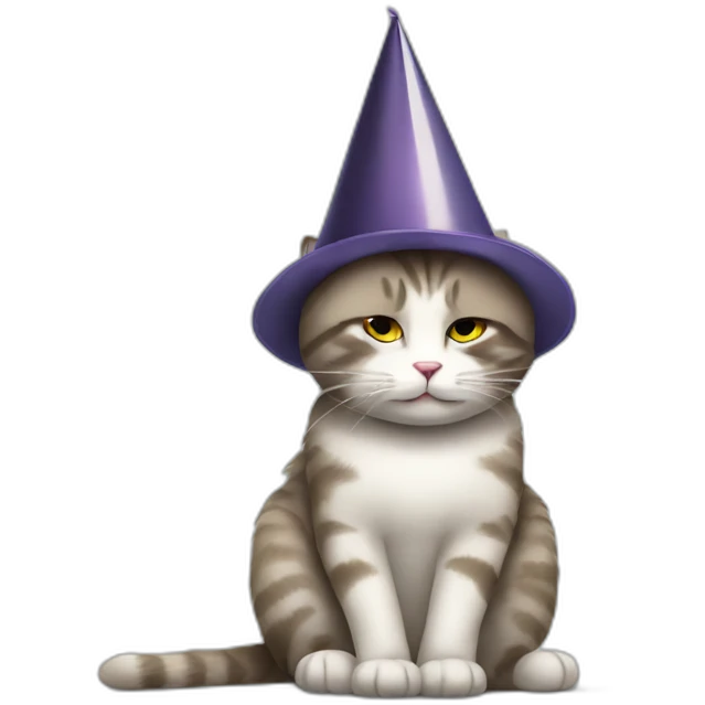 depressed tired kitty drinking wine and party hat on emoji