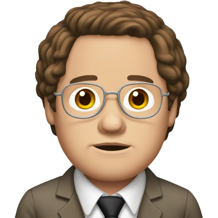 Dwight Schrute from the office tv show with a middle part emoji