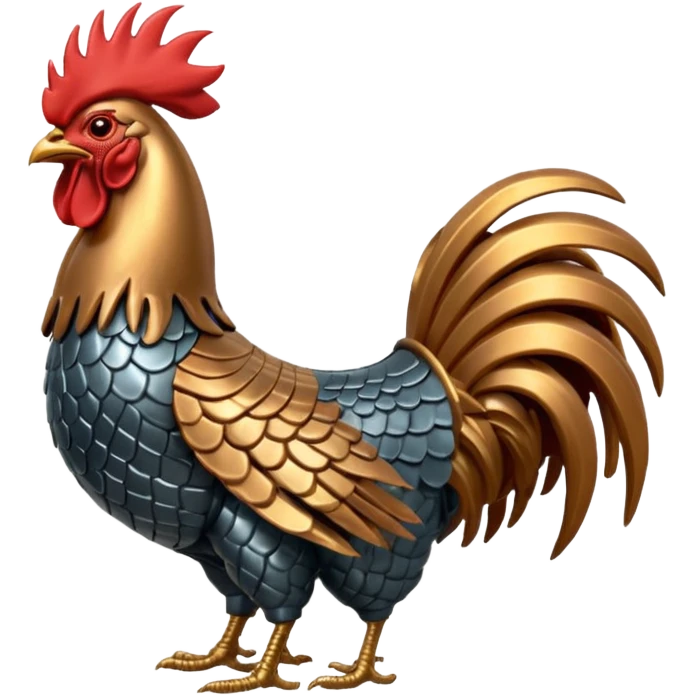 Armored rooster emoji