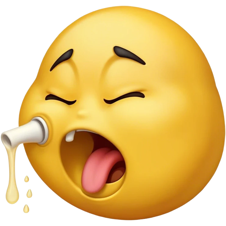 yawning emoji combined with vomiting emoji emoji