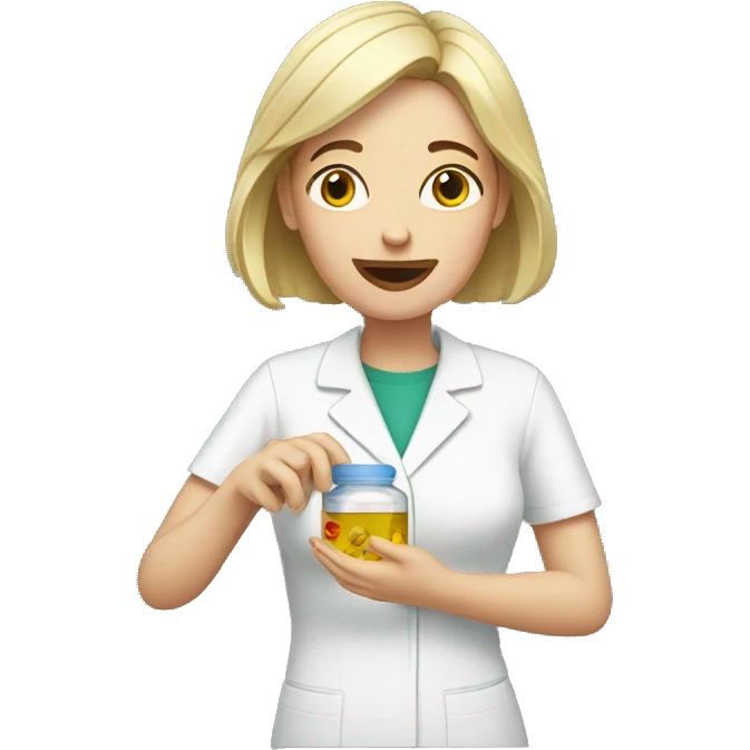 White Woman taking medicine emoji