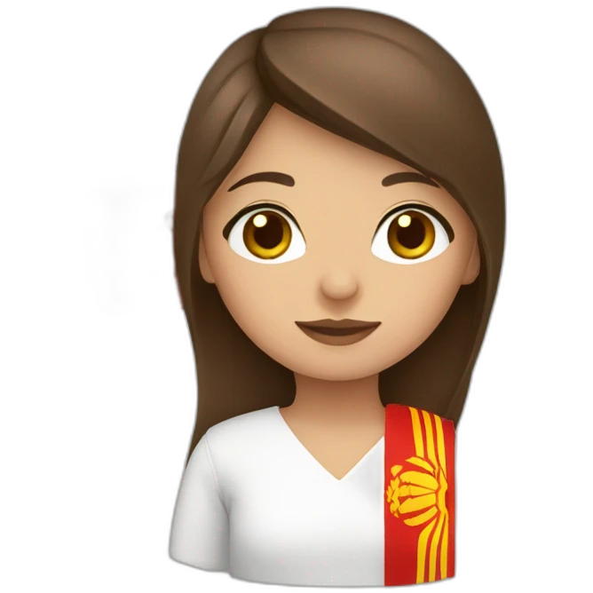 Brown hair girl with Kyrgyzstan flag emoji