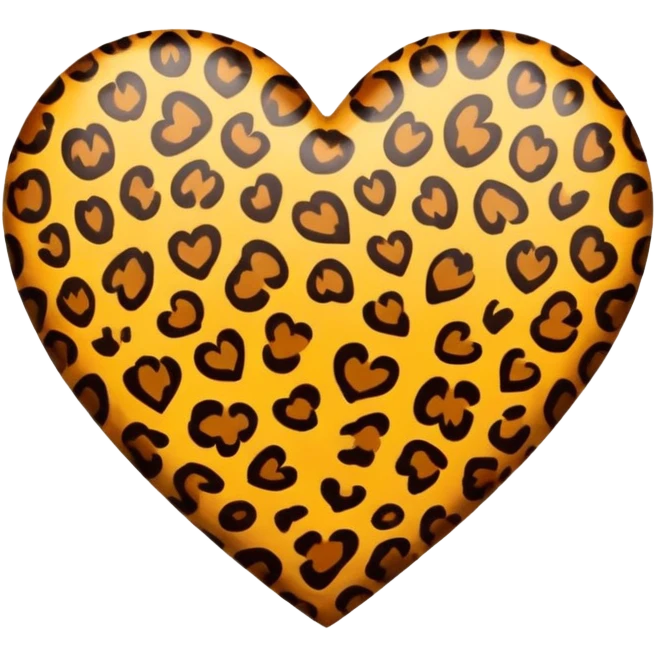 leopard print heart emoji
