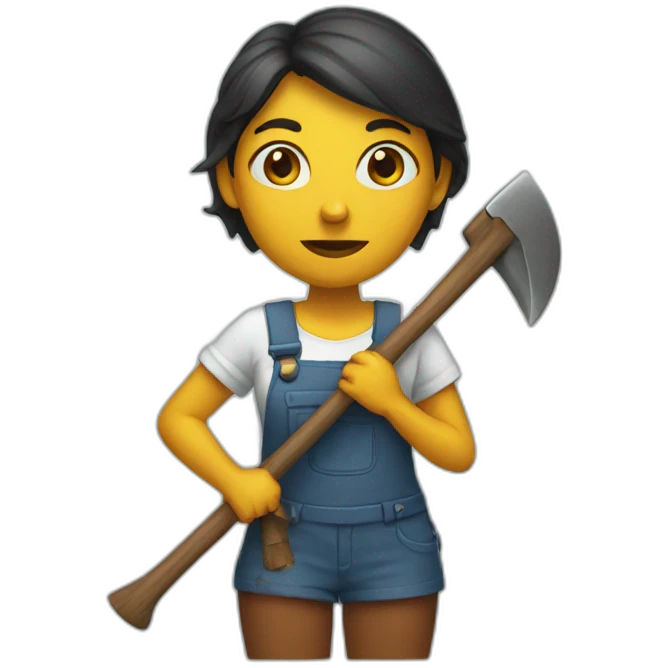 A woman with an ax emoji