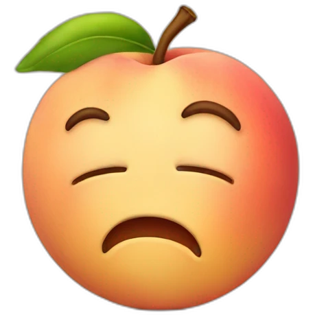 Crying peach emoji