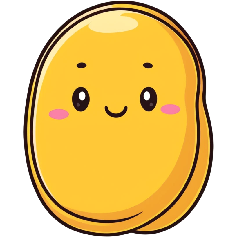 cute peanut character with happy face emoji