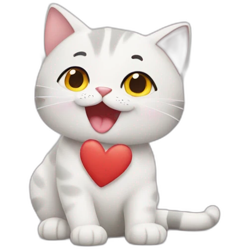 Cat sending hearts emoji