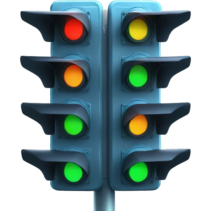 futuristic traffic light blue neon smart sensors emoji