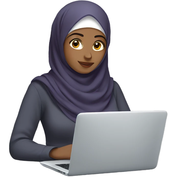 hijabi with laptop emoji