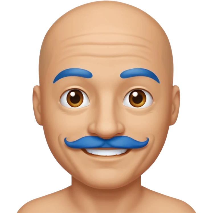 bald man with blue mustache emoji