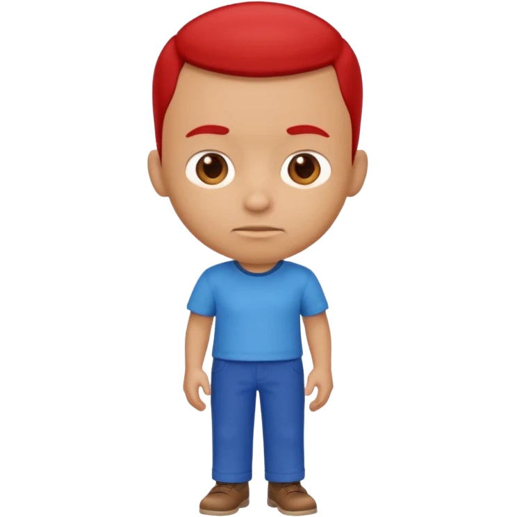 very big head and small body proportion male cartoon emoji