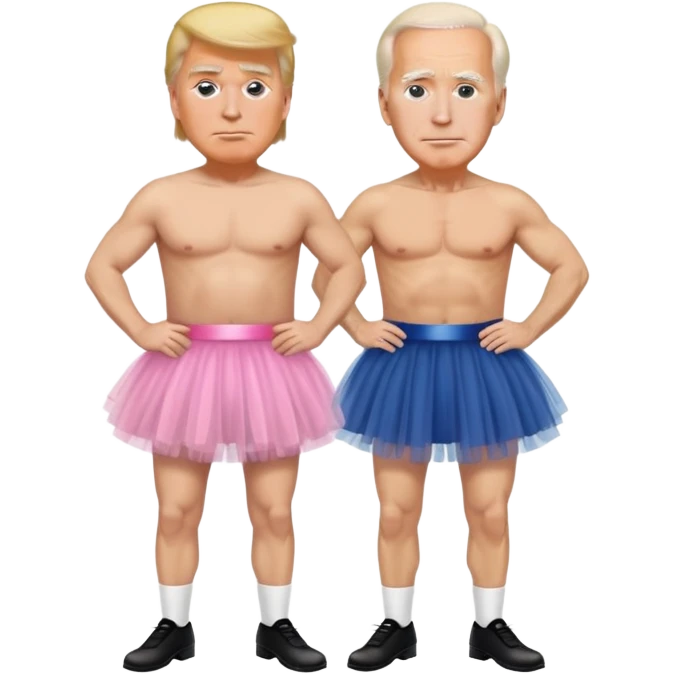 Donald trump and Joe Biden wearing tutus emoji