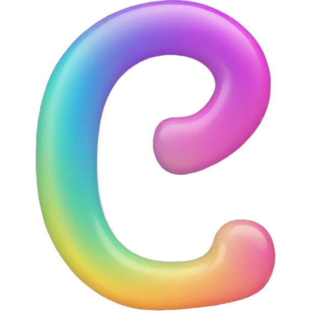 Iridescent-gradient question mark emoji