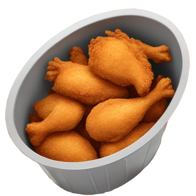Football thrown into a bucket of chicken  emoji
