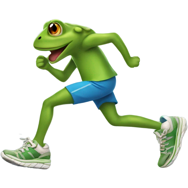 Quick running frog with sneakers emoji