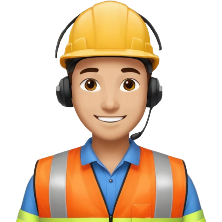 create a realistic emoji shwoing logistic worker whos in charge of the operation emoji