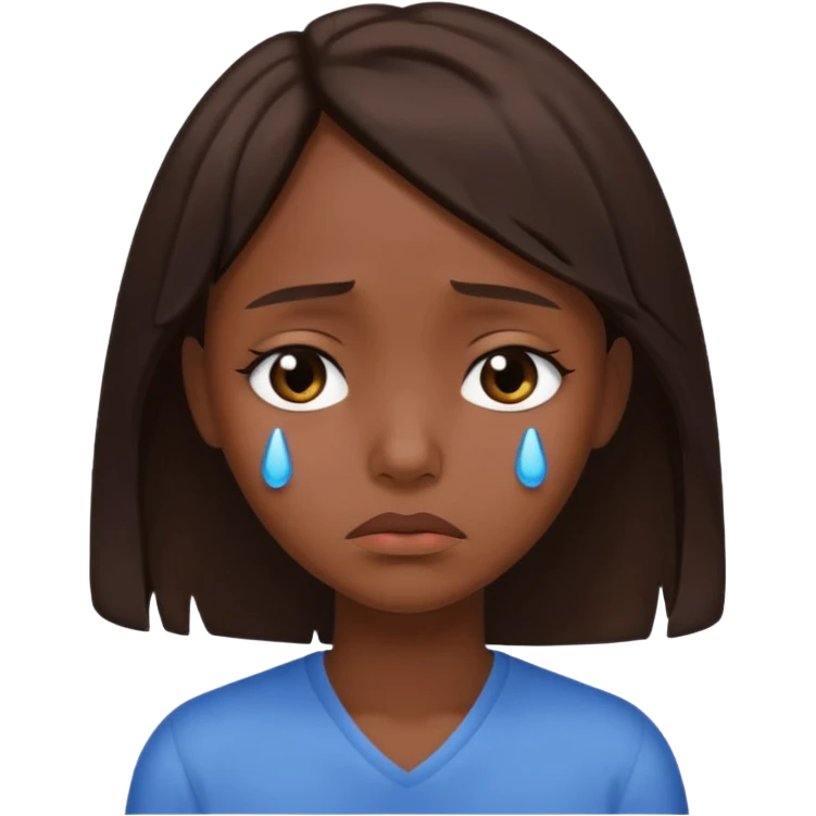 Niña triste morenita  emoji