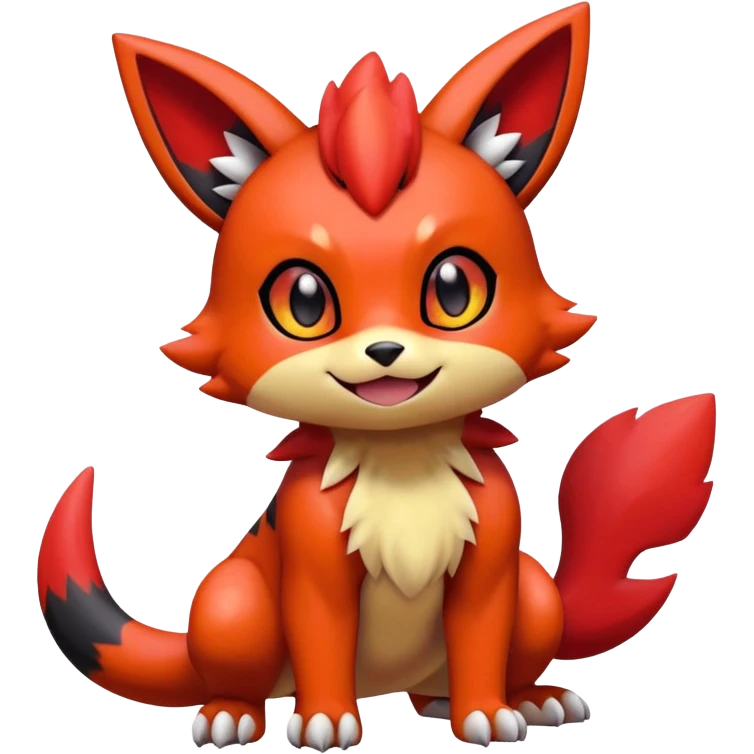 Cute Shiny Guilmon-Quilava-Litten-Umbreon-Fakémon-hybrid-creature (full body)  emoji