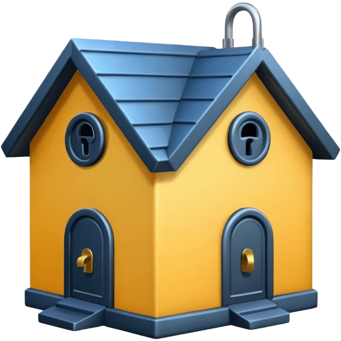 house with lock emoji