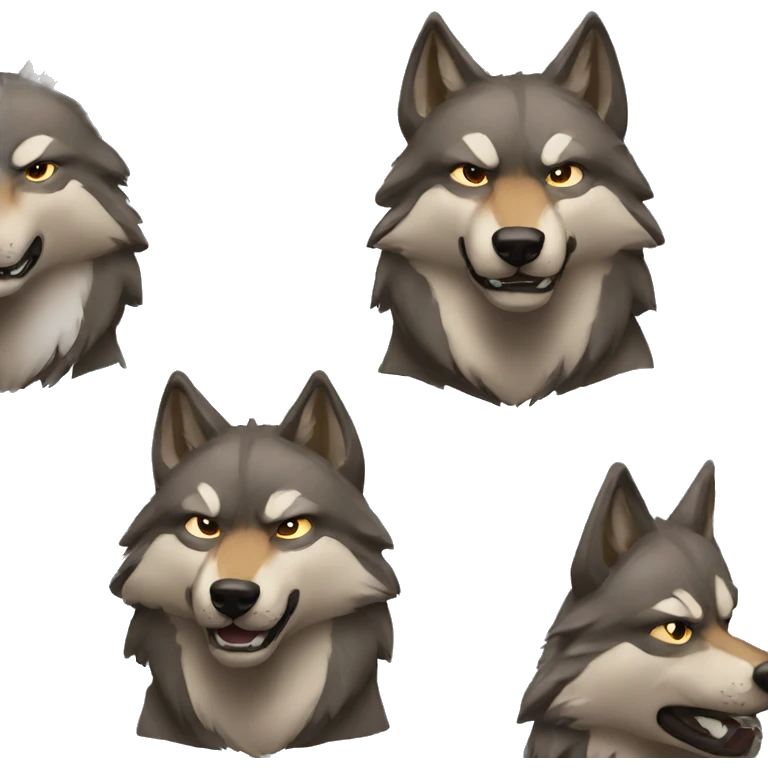 muscular wolves emoji