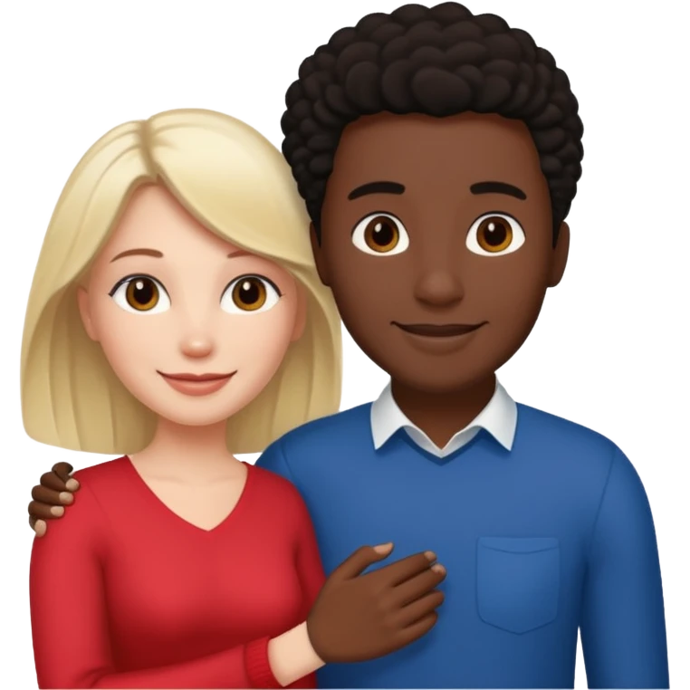 White English Woman and Black DC guy holding hands and in love emoji