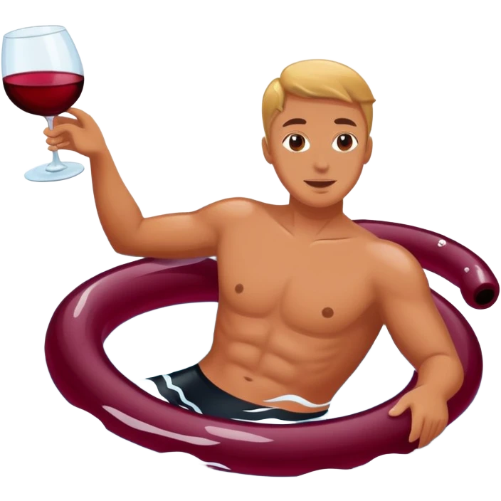 a swimmer swimming in a wine emoji