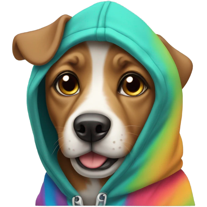 Dog wearing hoodie emoji
