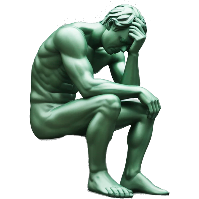 The thinker statue emoji