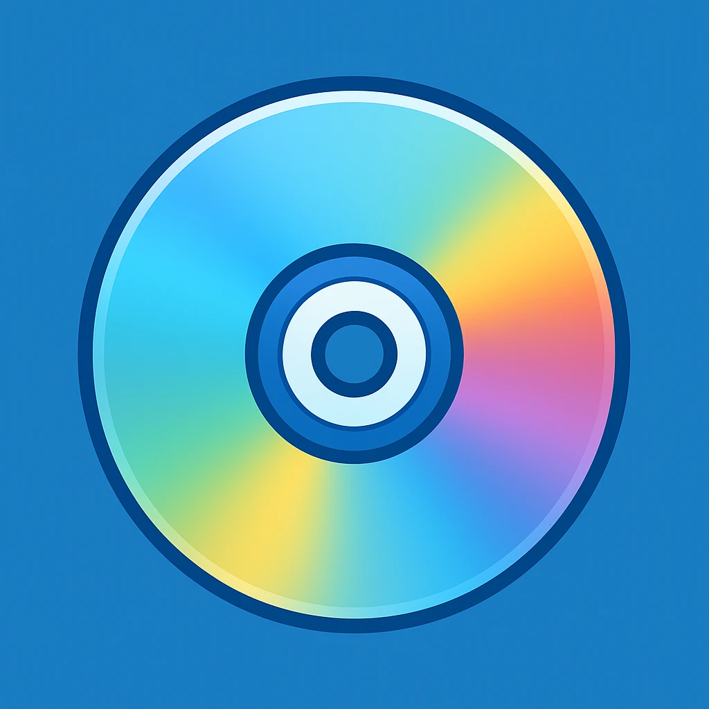 CD disk in emoji style, blue emoji