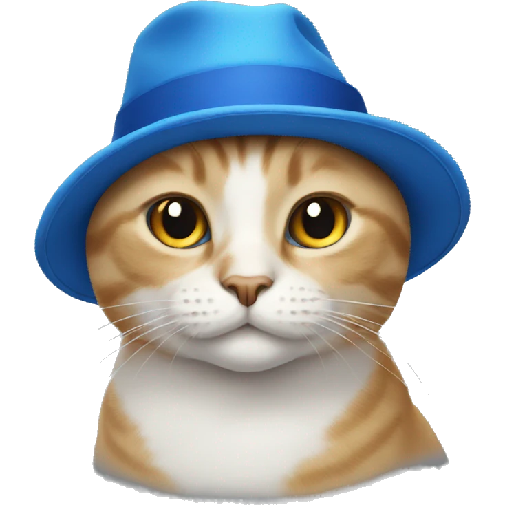 Cat wearing blue hat emoji