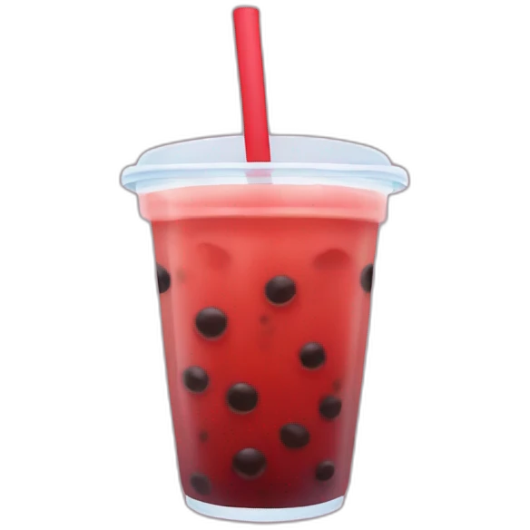 Red boba tea emoji
